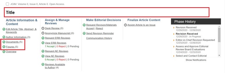 Links to Access Documents and Figures for a Submission